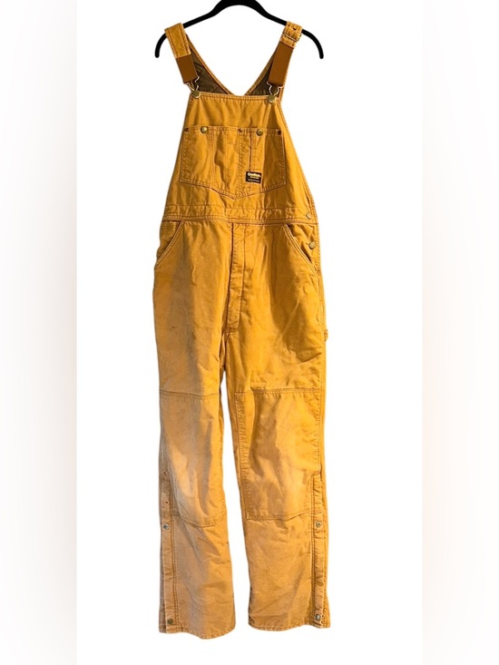 OshKosh B'gosh Other - Vtg Y2K Thrashed Overalls Oshkosh Bgosh Vestbak Brown Quilted Utility Bibs 36x34